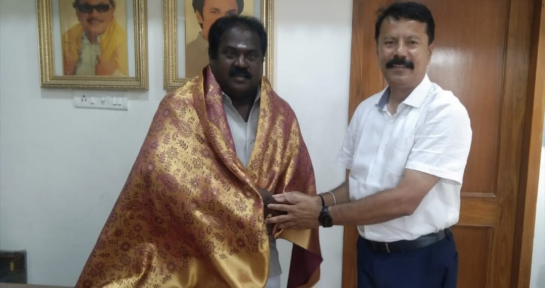 Felicitating Mr. Padappai M. Manoharan, Secretary-DMK, Kundrathur Union